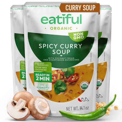 spicy curry soup with coconut cream and champignon muchrooms from eatiful x3