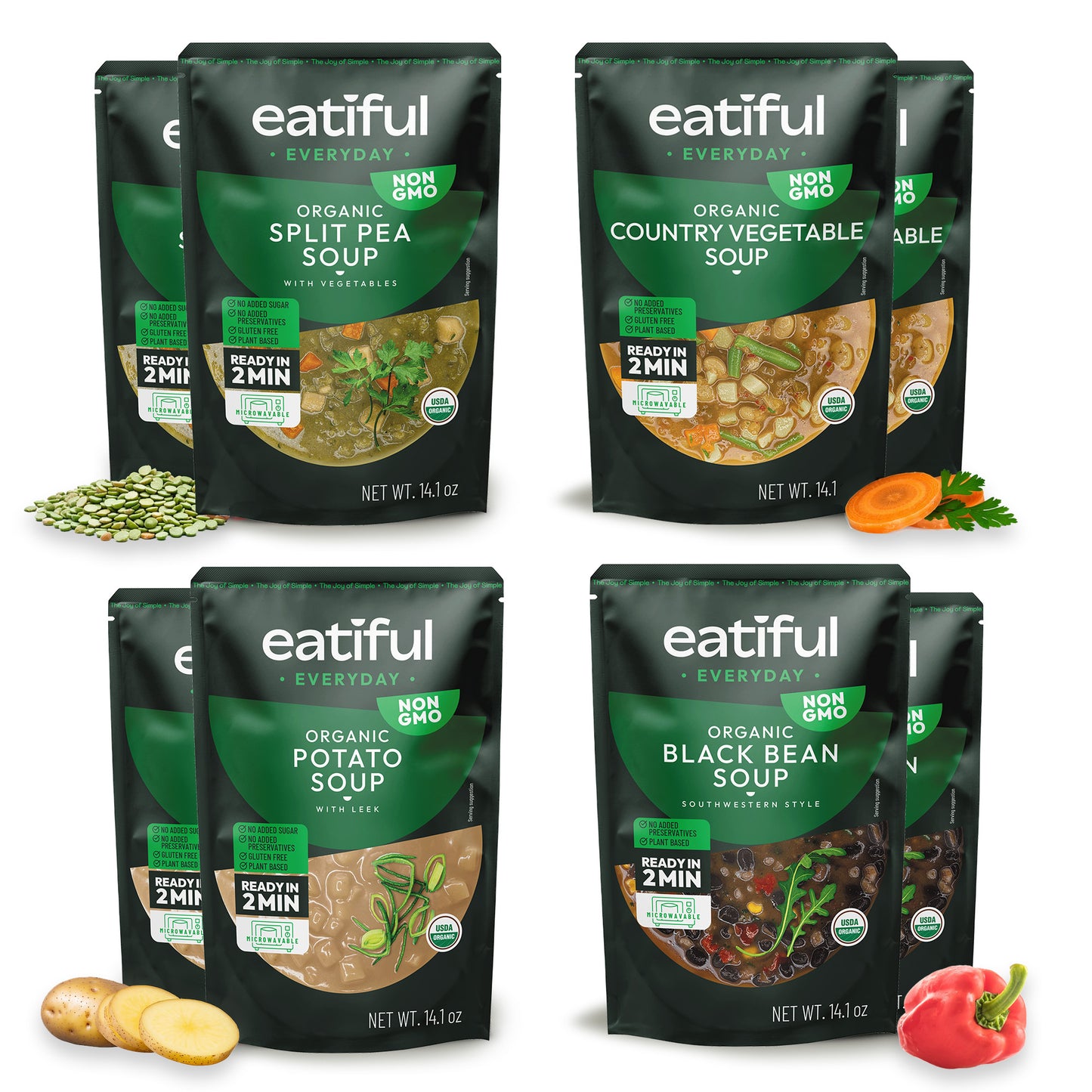 Organic Soup Variety Pack – 4 Flavors (8 Pack)